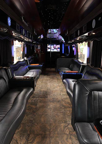 inside a limo bus