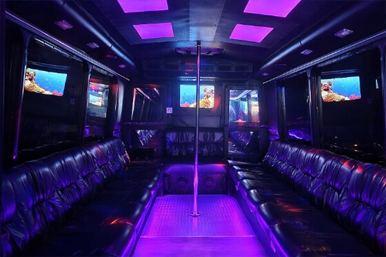 color-changing walls on bus